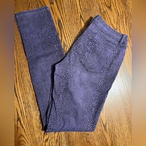 a.n.a. Purple Snakeskin Print Skinny Jeans